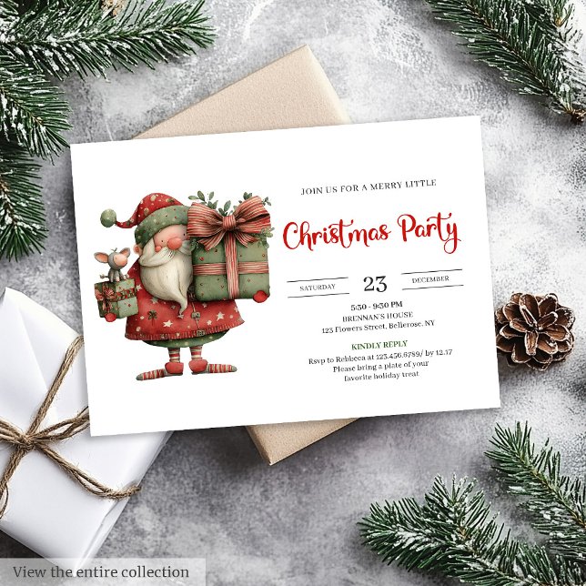 Invitation Funny Santa Claus Modern Chic Office Style Invites (Funny Santa Claus Modern Chic Office Style Invitation

)