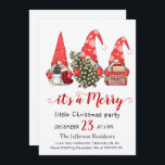 Invitation Funny Santa Gnomes Merry Christmas Little Party<br><div class="desc">Funny Santa Gnomes Merry Christmas Little Party Invitation.</div>
