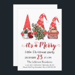 Invitation Funny Santa Gnomes Merry Christmas Little Party<br><div class="desc">Funny Santa Gnomes Merry Christmas Little Party Invitation.</div>