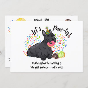 Invitation Funny Scottish Terrier Dog Donuts fête d'anniversa