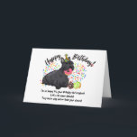 Invitation Funny Scottish Terrier Pet Dog Birthday Card<br><div class="desc">Drôle mignon écossaisTerrier chien animal et beignets Carte d'anniversaire Heure de manger les beignets! Cette drôle de carte d'anniversaire met en vedette votre chien Terrier écossais préféré, tout décoré dans son casquette de fête, grignotant sur votre tas de beignets d'anniversaire. Saupoudrer partout, et votre petit a déjà un beigne dans...</div>