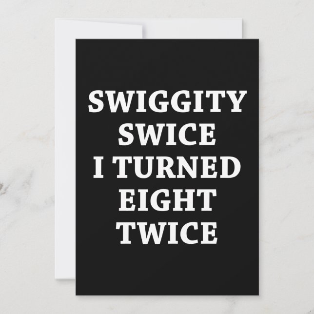 Invitation Funny Swiggity 16e anniversaire (Devant)