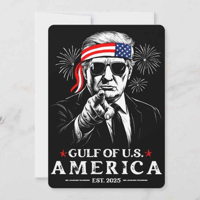 Invitation Funny Trump Golfe Des USA Amérique 2025 4 juillet (Devant)