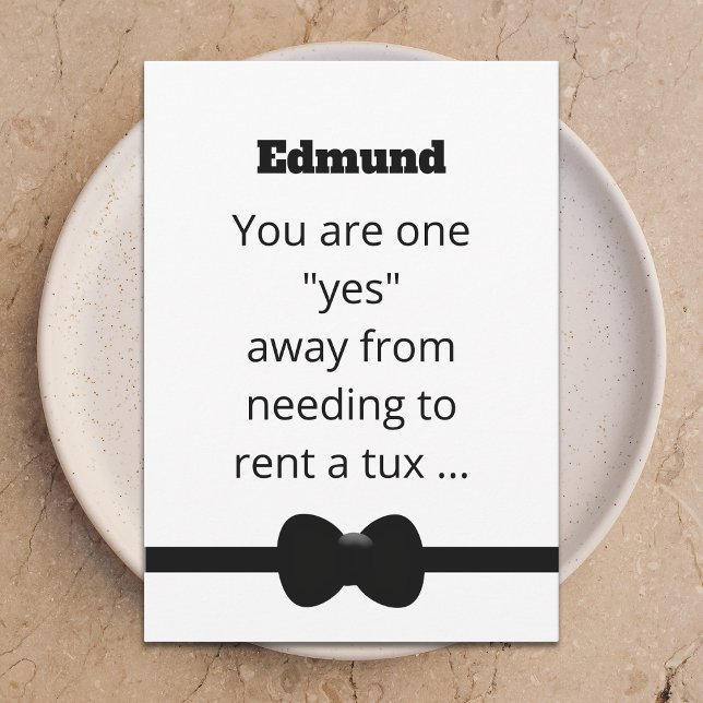 Invitation Funny Tux Will You Be My Best Man Digital Card (Créateur téléchargé)