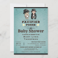 Funny Twins Pacifier Posse Baby shower occidental