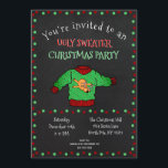 Invitation Funny Ugly Sweet Noël Party Chalkboard<br><div class="desc">Invitations amis,  famille et invités à votre vilaine fête de noël pull!  Célébrez les bons moments et faites des souvenirs avec le plus répugnant pull de noël que vous pouvez trouver!  Personnalisé avec les détails de votre fête !</div>