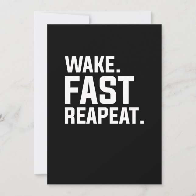 Invitation Funny Wake Fast Repeat Graphisme Sarcastique (Devant)