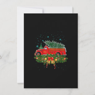 Invitation Funny Xmas Lighting Tree Père Noël Ugly Fire Truck
