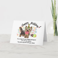 Funny Yorkshire Terrier Pet Dog Birthday Card