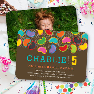 Invitation Funs rétro Jellybeans Pop Photo Enfants Fête d'ann