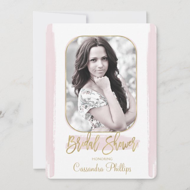 Invitation Fusain doré minimal moderne Baby Shower de mariage (Devant)