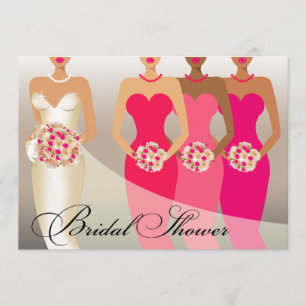 Invitation Fuschia ETHNIQUE de la Fête de la mariée   de