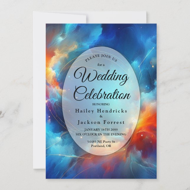 Invitation Fusion Starlight de Feu et de Glace Mariage (Devant)