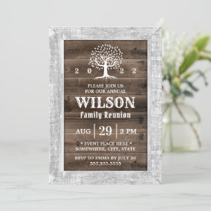 Invitation Fustic Annual Family Reunion Vintage Bois Frame