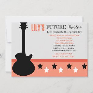 Invitation Futur Baby shower Rocker rose