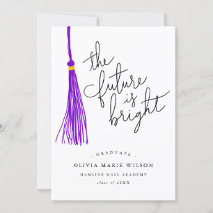 Invitation Futur est une citation brillante Purple Tassel Gra