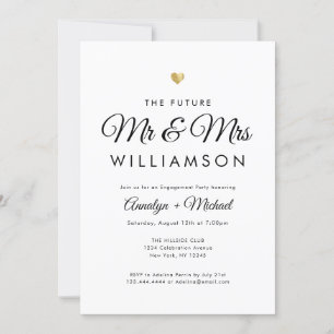 Invitation Futur M. et Mme Chic Gold Engagement Party