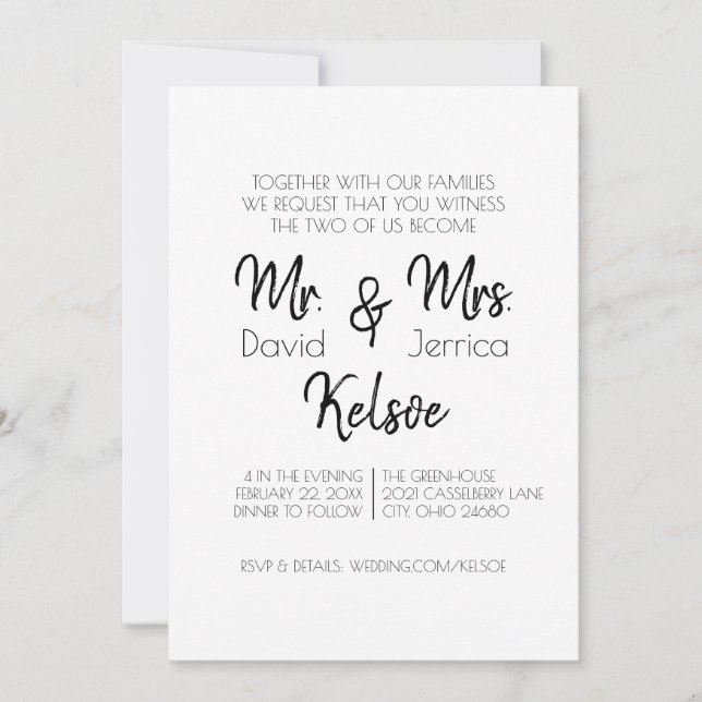Invitation Futur M. & Mme Mariage (Devant)