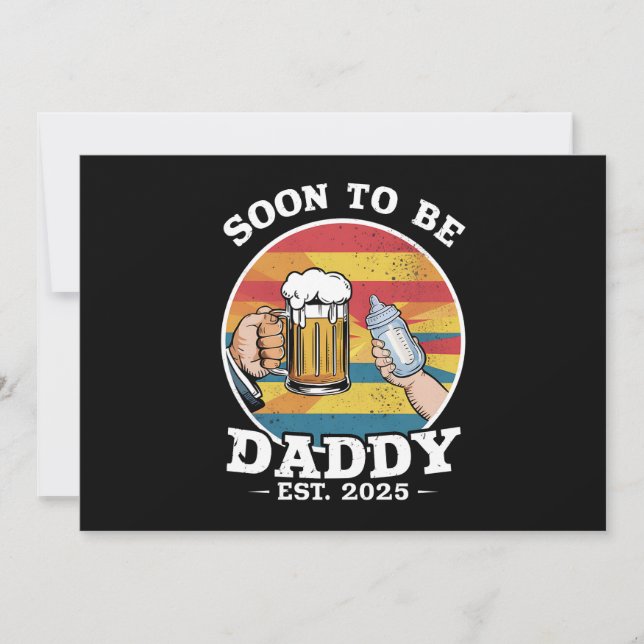Invitation Futur Papa 2025 Premier Papa 2025 Rétro (Devant)