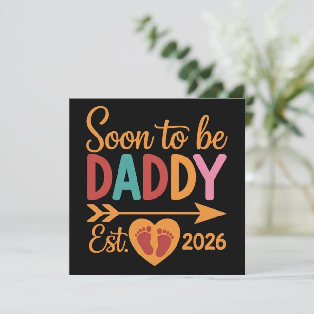 Invitation Futur Papa 2026 Grossesse en cours d'annonce (Debout devant)