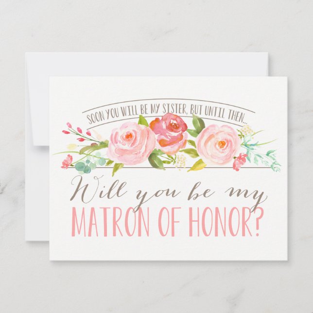 Invitation Futur soeur | Bridesmaid Matron d'honneur (Devant)