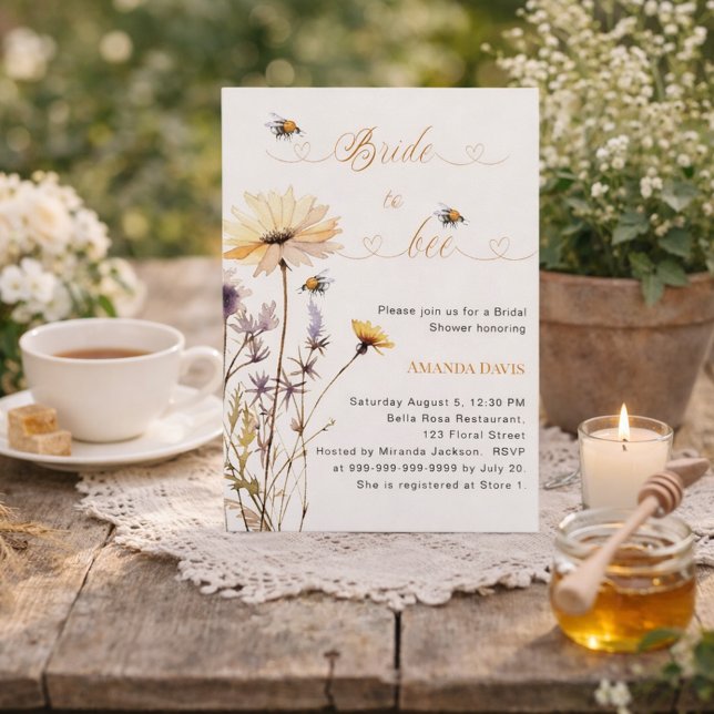 Invitation Future mariée bouquet de fleurs sauvages shower de (Créateur téléchargé)