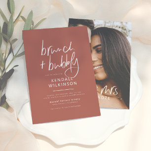 Invitation Future Mrs   Brunch de mariage Terracotta Bubbly P