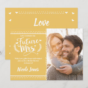 Invitation FUTURE MRS. Photo de Fête de Fiançailles Or Jaune 
