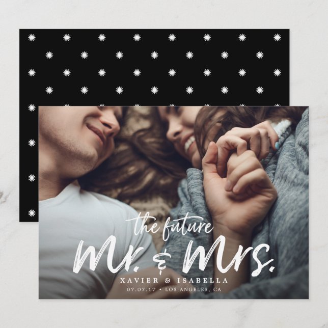 Invitation Futurs M. et Mme Engagement Save The Date (Devant / Derrière)
