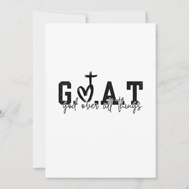 Invitation G.O.A.T Dieu au-dessus de toutes choses chrétienne (Devant)