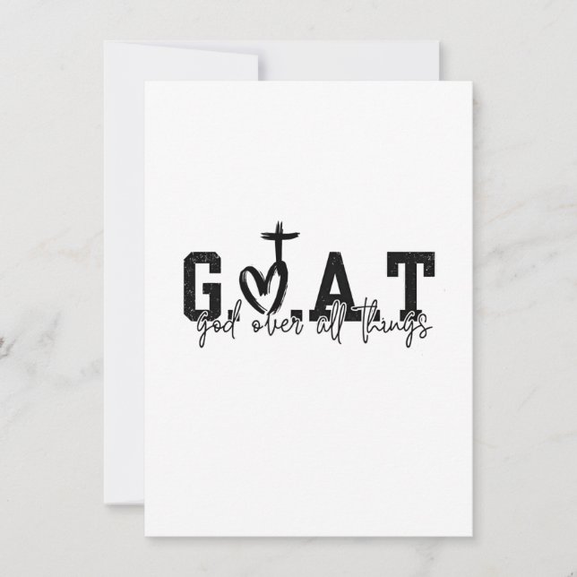 Invitation G.O.A.T Dieu sur toutes les choses Christian Jésus (Devant)