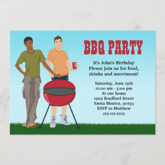 Invitation gaie de partie de BBQ