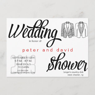 Invitation gaie de wedding shower de cravate noire