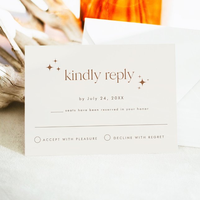 Invitation GALA Boho Terracotta Beige Celestial Star RSVP (Créateur téléchargé)