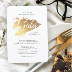 Invitation Gala d'art moderne Gold Paint