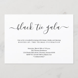 Invitation Gala de la Cravate noire