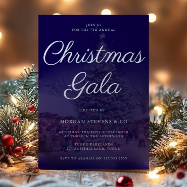 Invitation Gala de Noël d'entreprise en bleu nuit (Créateur téléchargé)