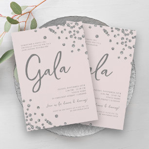 Invitation Gala d'entreprise officiel Silver Confetti Blush P