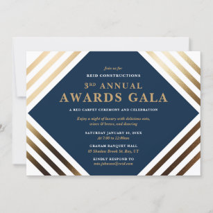 Invitation Gala des Business Awards Elegant Gold & Navy