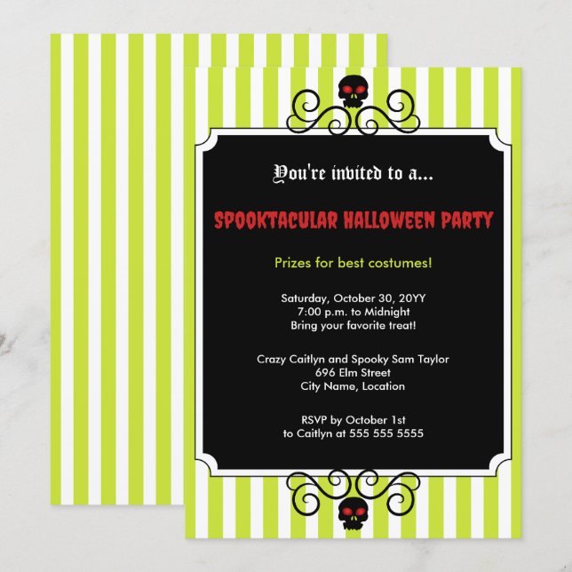 Invitation Gala d'Halloween (Devant / Derrière)