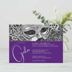 Invitation Gala Masquerade Argent