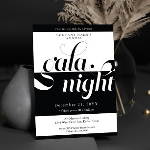 Invitation Gala moderne Black and White Business
