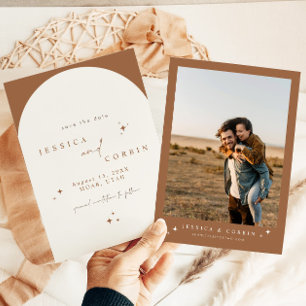 Invitation GALA Terracotta Boho Arch Celestial Enregistrer la