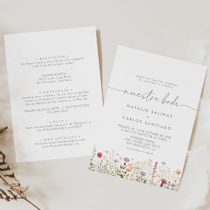 Invitation Galant Wildflower Recto & Verso Nuestra Boda