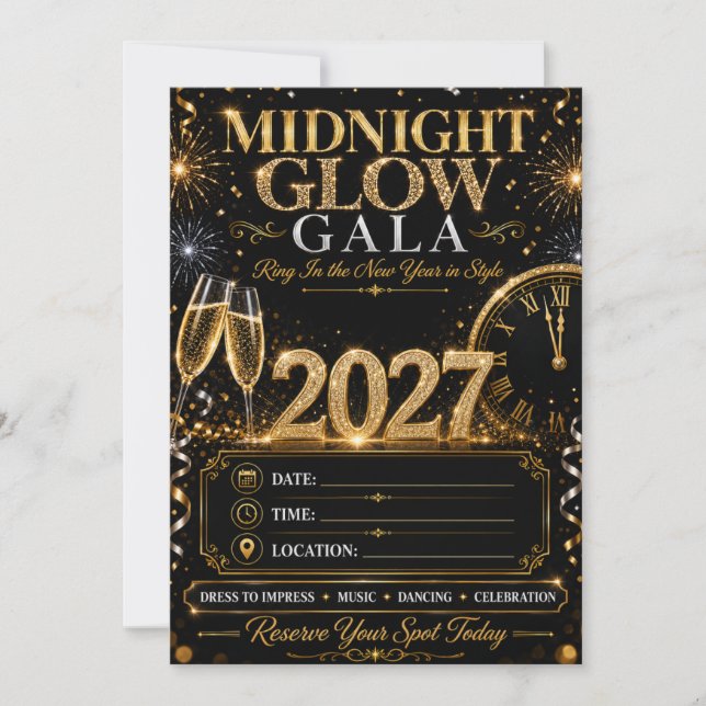 Invitation Galas de la Lumière de Minuit (Devant)