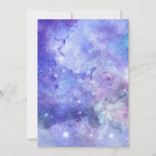 Invitation Galaxie Amoureux de l'Espace Ciel Étoilé Aquarelle