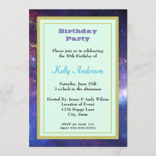 Invitation Galaxie brillante et lumineuse dans l'espace extra