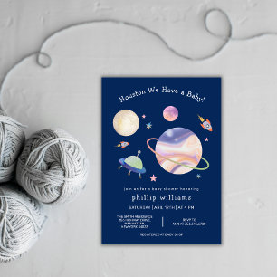 Invitation Galaxie de l'espace lune étoile bébé Shower Nuit B