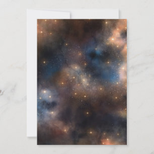 Invitation Galaxie Etoilée Espace Bleu Noir Motif