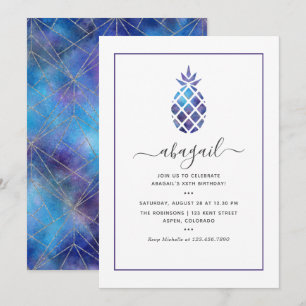 Invitation Galaxie Géométrique Ananas Eté Anniversaire
